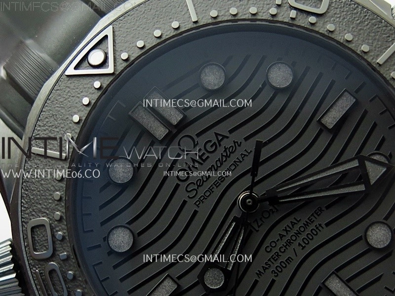 Seamaster 300m 43.5mm Black Ceramic VSF 1:1 Best Edition Black Dial on Black Rubber Strap A8806